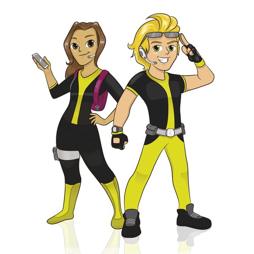 Education illustration with the title 'Teenagers agents mascot'