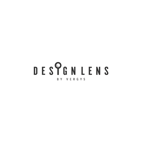 Glass logo with the title 'Design Lens Logo'