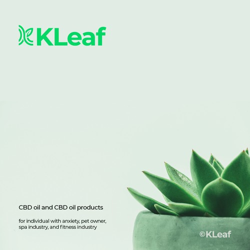 Digital art logo with the title 'K + leaf cover by idStudio'