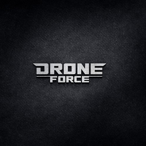 Quadcopter logo with the title 'Lettering DRONE FORCE'