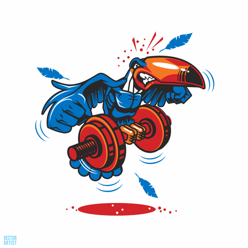 Dumbbell design with the title 'Toucan Do It!'