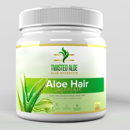 Green label with the title 'Simple but impactful Aloe Label design'