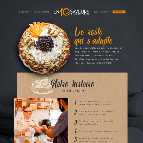 Pie design with the title 'Webdesign for a pie shop'