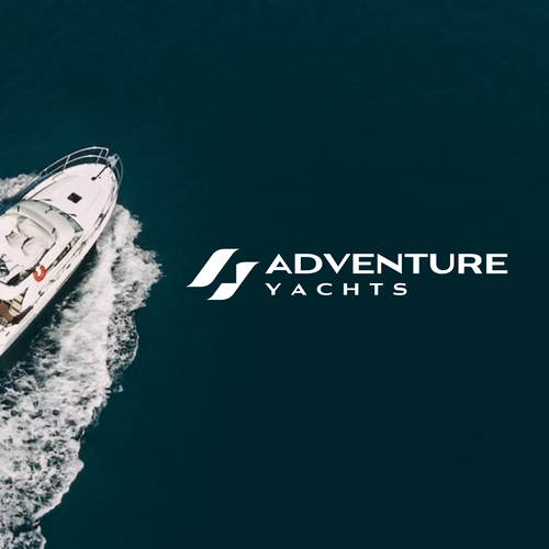 Yacht design with the title 'adventure yacht logo'