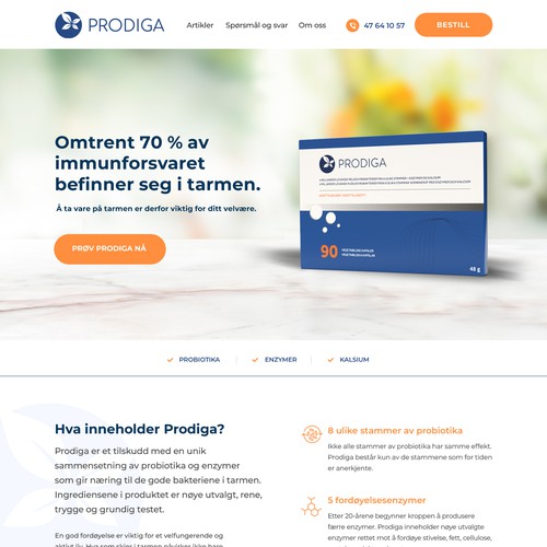 Supplement website with the title 'Probiotic'