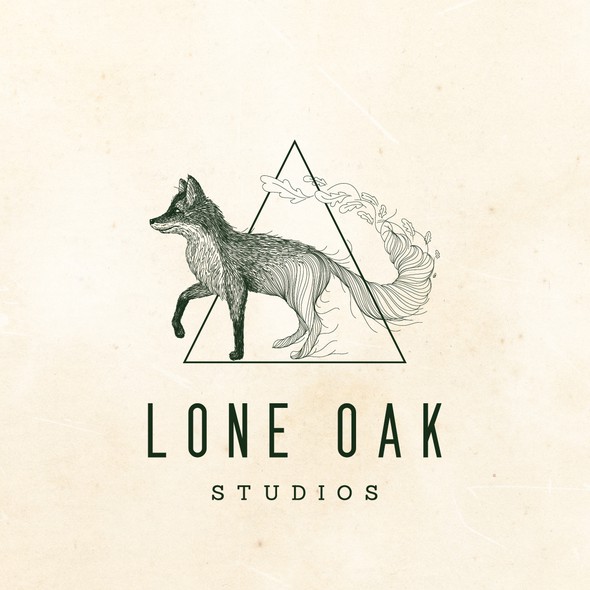 Realistic logo with the title 'Fox design for Lone Oak studios'