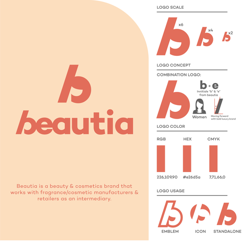 Beauty care logo with the title 'Bold logo concept for beautia cosmetic'