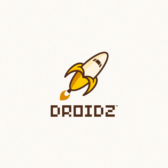 Chicken cartoon logo with the title 'banana rocket logo'