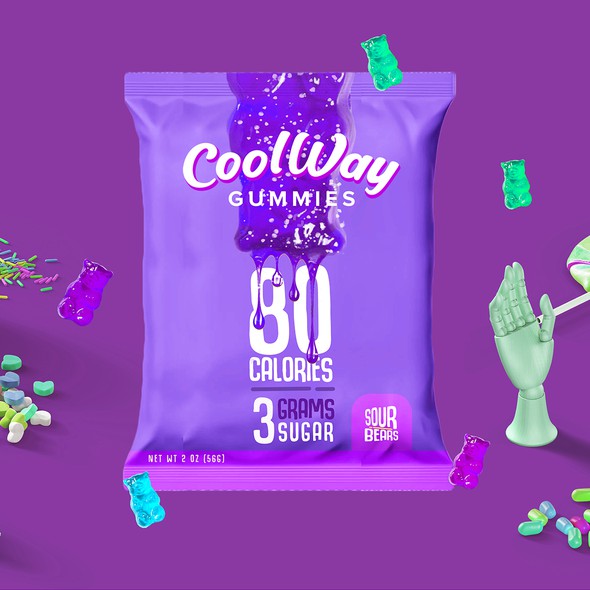 Gummy packaging with the title 'Gummy bears package'