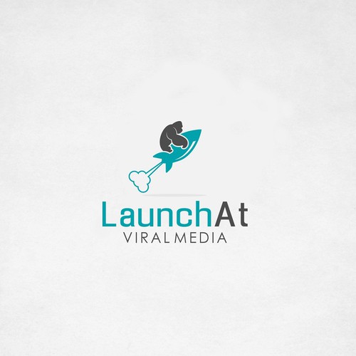 Rocket logo with the title 'Launch At media'