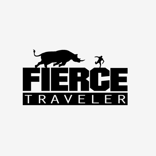 Rhino logo with the title 'Fierce Traveler,  entertainment luxury/adventure comedy brand, needs a logo.'