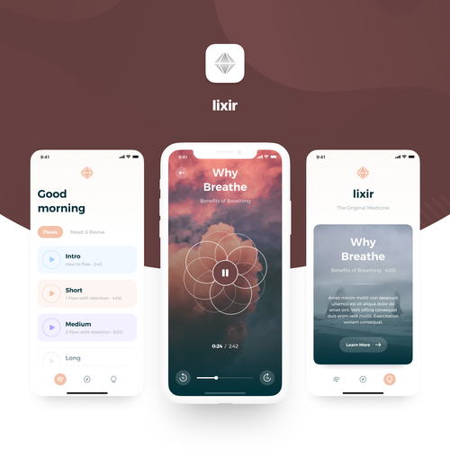 Exercise design with the title 'Breathing App'