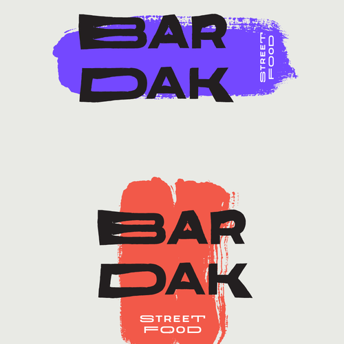 Street food logo with the title 'Funky Street-Food Bar logo draft'