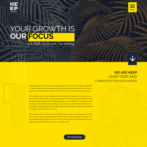 Digital website with the title 'Web design concept for a marketing agency '