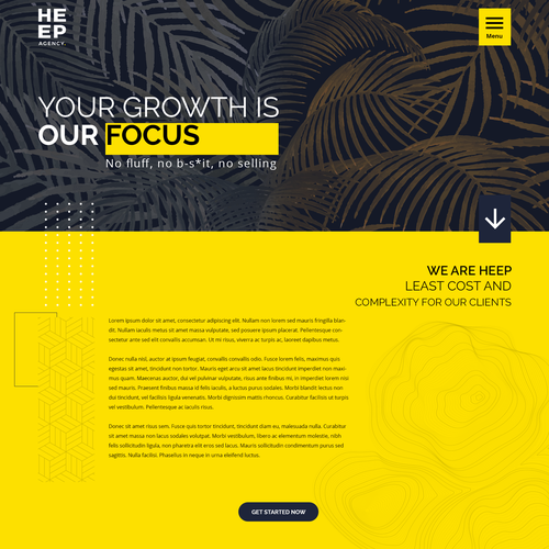 Organic website with the title 'Web design concept for a marketing agency '