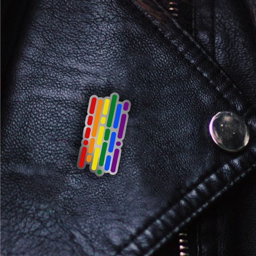 Pride design with the title 'Design for a pin'