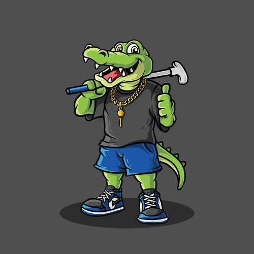 Alligator design with the title 'Tap It - Mini Golf & Brewery Mascot'
