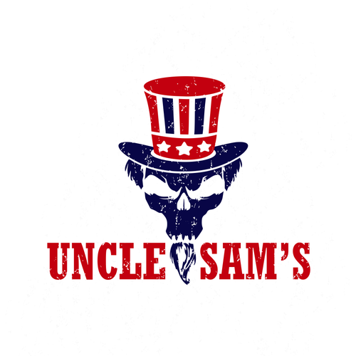 Skull design with the title 'Uncle Sam's logo design'