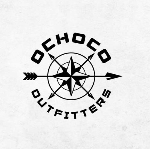 Compass design with the title 'Outfitters Outdoors logo with compass and arrow'