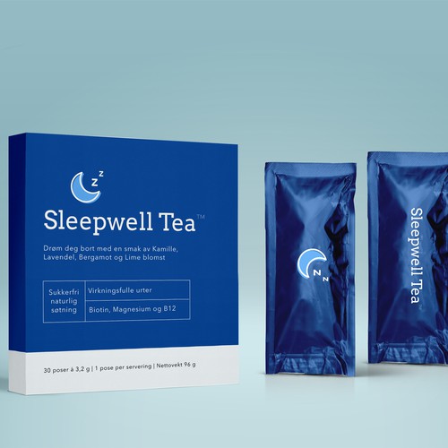 Tea packaging with the title 'entry for Sleepwell Tea packaging design'