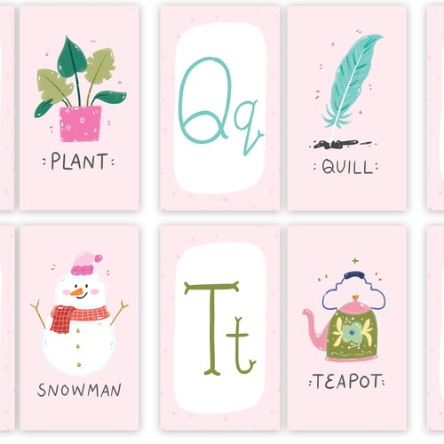 Card artwork with the title 'Toddlers Flash Cards Design'