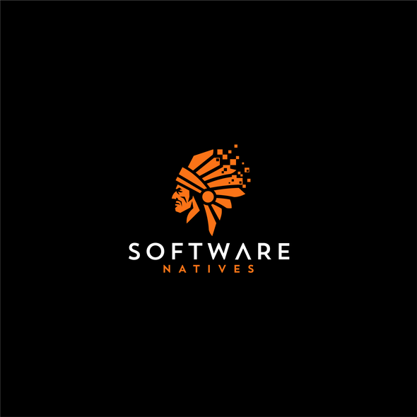 American Indian logo with the title 'Logo for Software Natives'