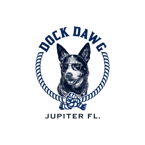 Glasses artwork with the title 'Dock Dawg logo'