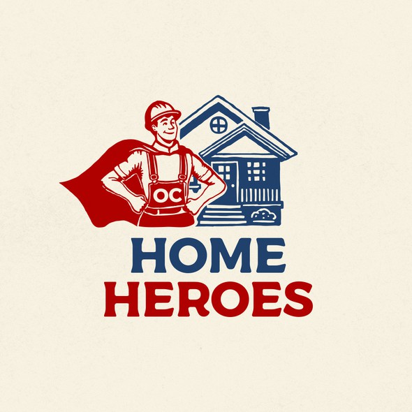 Super power logo with the title 'logo for a Home Contractor company'