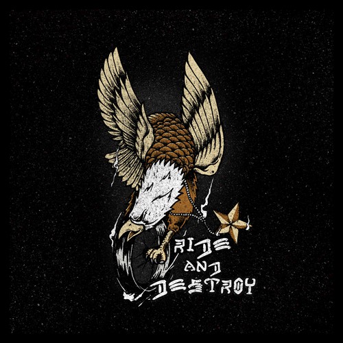 Eagle t-shirt with the title 'Ride and Destroy'