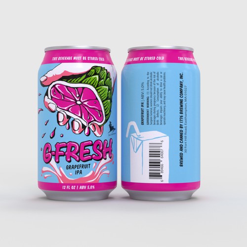 Craft label with the title 'Colorful grapefruit beer label'