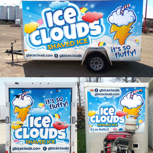 Food truck design with the title 'ice clouds'
