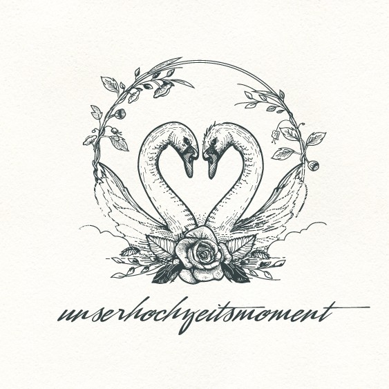 Black rose logo with the title 'Unserhochzeitsmoment logo'