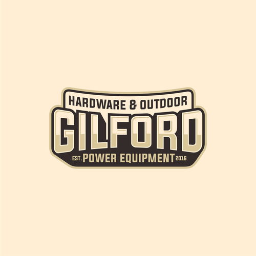 HVAC logo with the title 'Gilford Hardware Outdoor Power Euqipment'