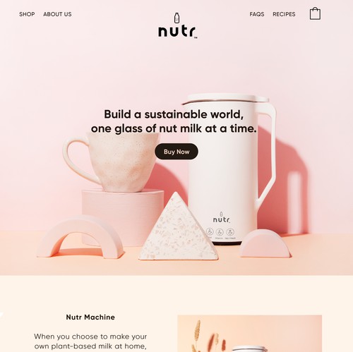 Shopify design with the title 'Nutr Shopify Web Design'