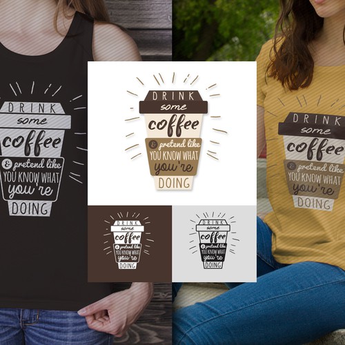 Coffee t-shirt with the title 'Coffee T-shirt Design'