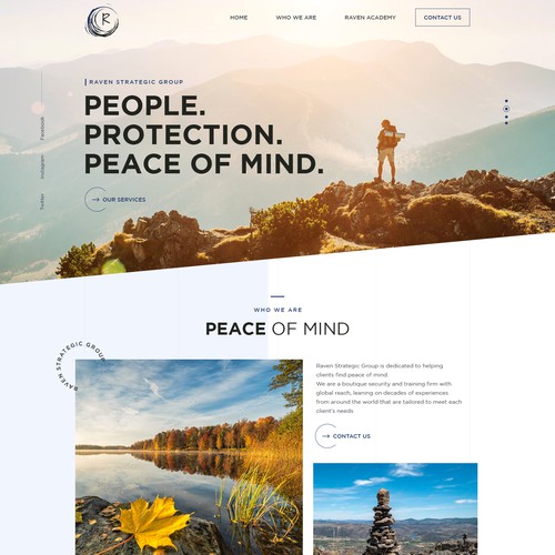 Security website with the title 'Raven Strategic Group'