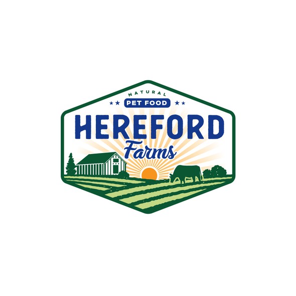 Farm design with the title 'HEREFORD FARMS'
