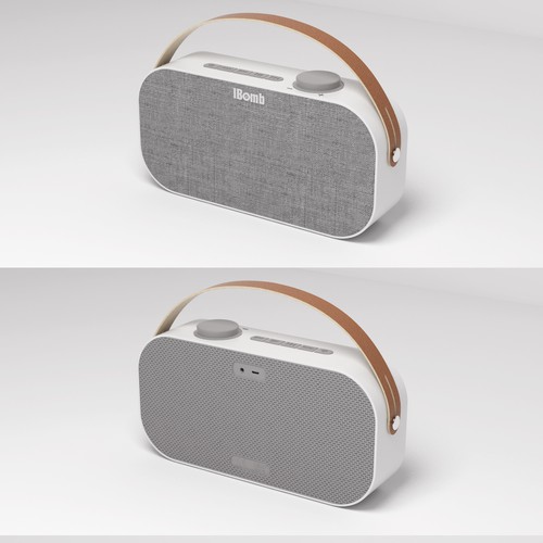 Leather design with the title 'Bluetooth Speaker Design'