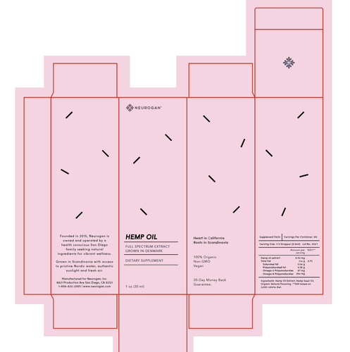 Hemp packaging with the title 'Playful minimalistic concept for a hemp oil product'