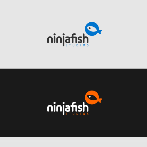 Ninja logo with the title 'Create the next logo for Logo for Ninjafish Studios - iPhone/iPad game company.'