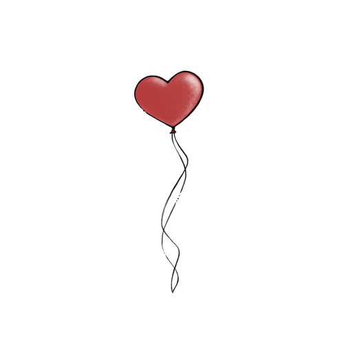 Balloon design with the title 'Love'