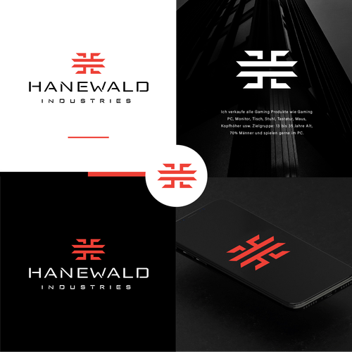 H design with the title 'Hanewald'