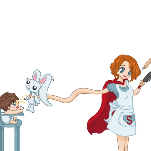 Character artwork with the title 'Superhero mom'