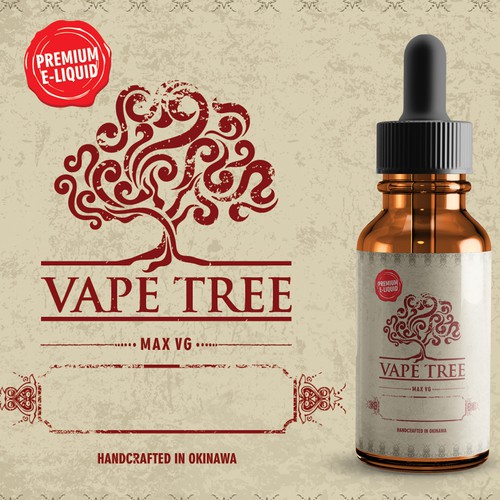 Tree label with the title 'VAPE TREE label design'