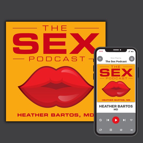 Lips design with the title 'Podcast For sex education'