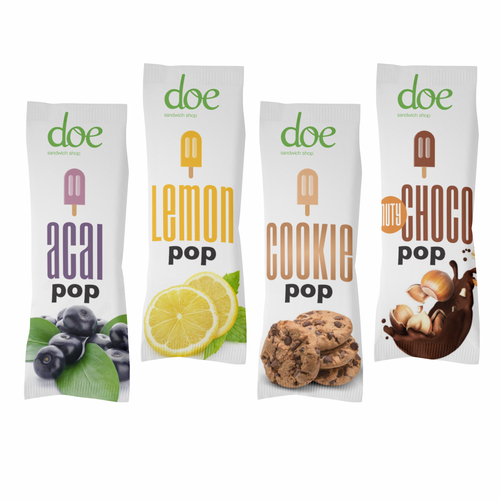 Ice cream packaging with the title 'Ice cream package design'