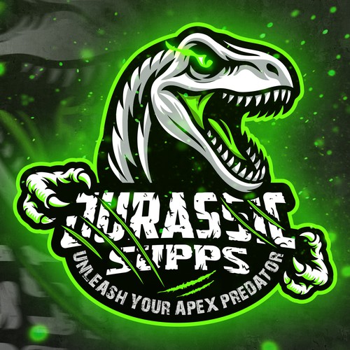 Dinosaur logo with the title 'Jurassic supplements'