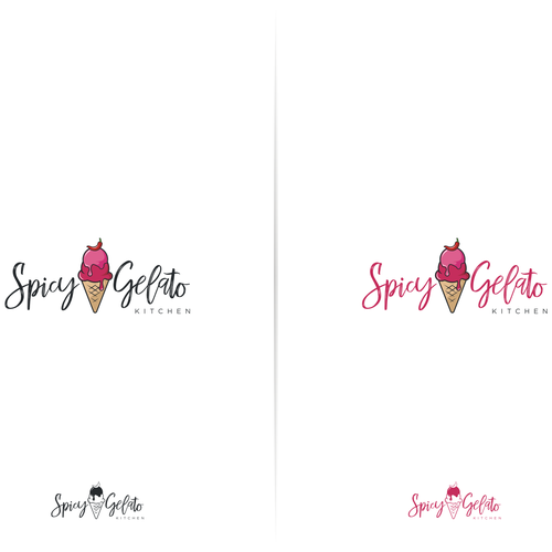 Cooking logo with the title 'Logo Concept for Spicy Gelato Kitchen'