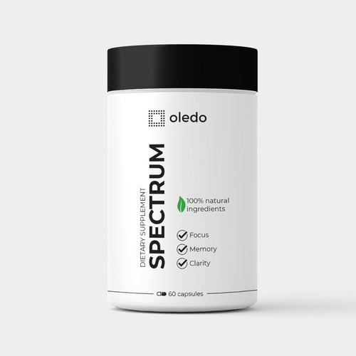 Mockup label with the title 'Label design for food supplement.'