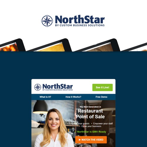 Mailchimp design with the title 'NorthStar Mail V3.0'